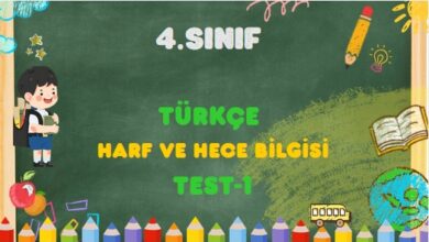 4.Sınıf-TÜRKÇE-Harf ve Hece Bilgisi Test-1