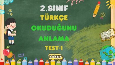 2.Sınıf TÜRKÇE-Okuduğunu Anlama-Test-1