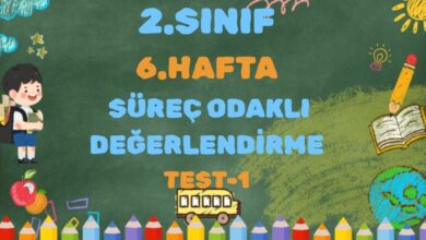 1.SINIF 6.HAFTA SÜREÇ ODAKLI DEĞERLENDİRME TEST 1