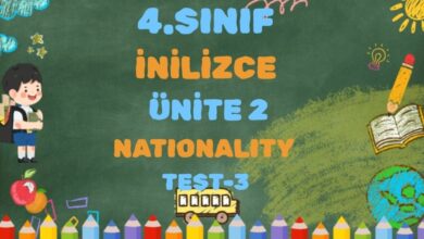 4.SINIF İNGİLİZCE ÜNİTE 2 Nationality TEST 3