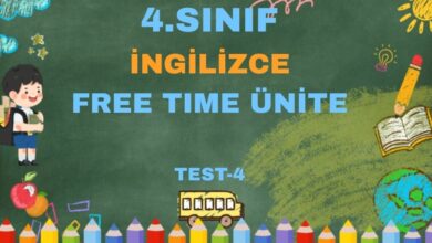 4.SINIF İNGİLİZCE FREE TİME TEST 4 3 4.SINIF İNGİLİZCE FREE TİME TEST 4