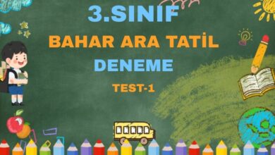 3.SINIF BAHAR ARA TATİL TEST 1
