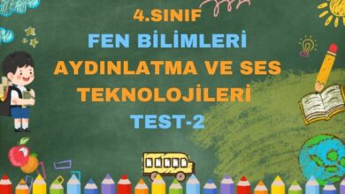 4.SINIF FEN BİLİMLERİ AYDINLATMA VE SES TEKNOLOJİLERİ TEST 2